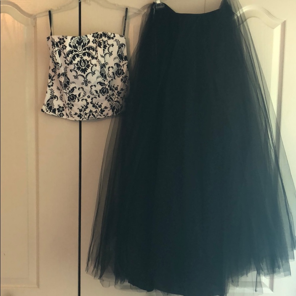 Two-Piece Black & White Formal Dress
